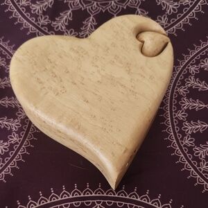 Heart-Shaped Wooden Jewelry Organizer